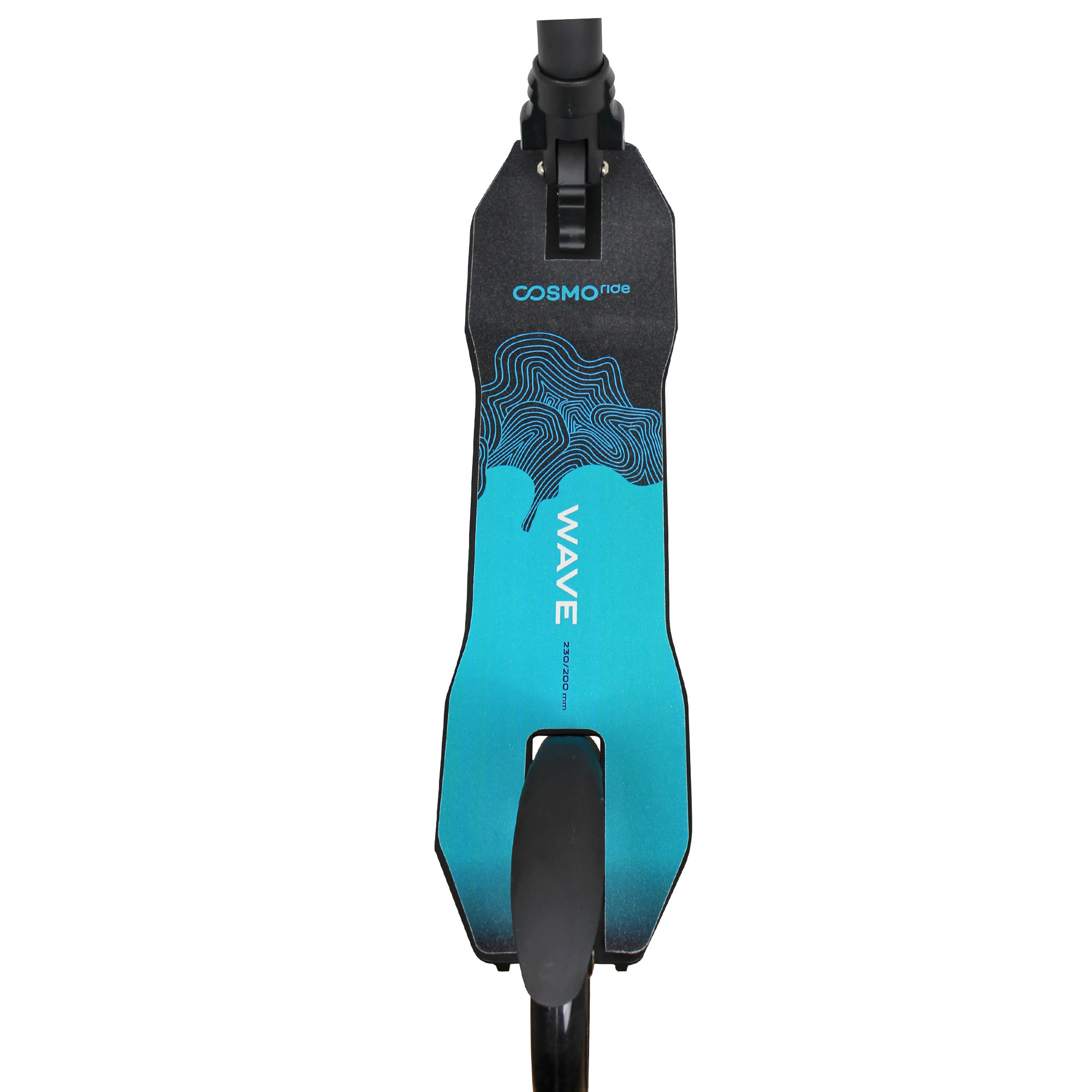 Самокат 2-колесный  COSMORIDE WAVE S230, 230/180 мм, черно-изумрудный - изображение 5