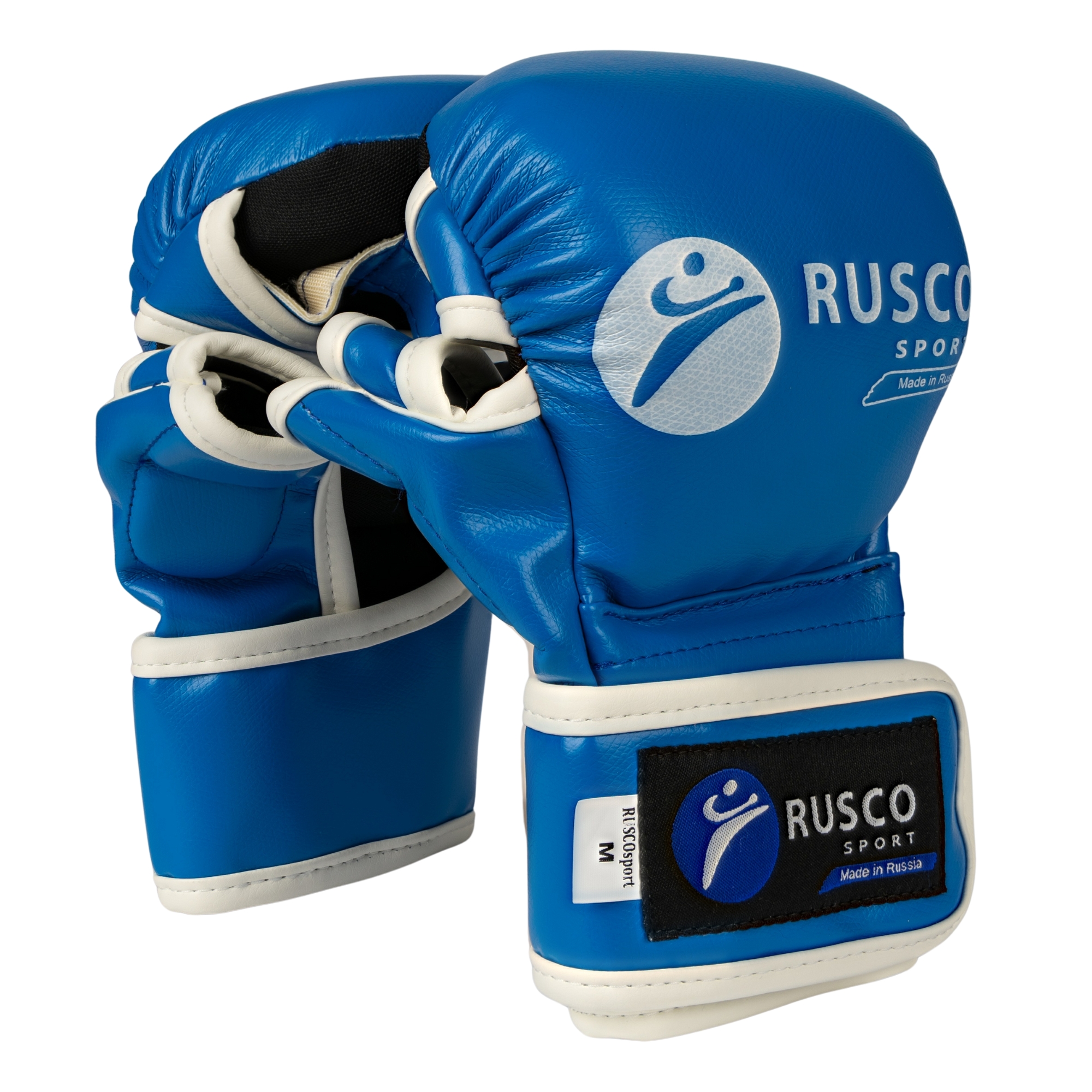 Перчатки для смешанных единоборств RUSCO SPORT к/з синий - изображение 1