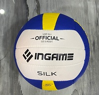 Мяч волейбольный INGAME ШЕЛК/SILK ING-225, бело-сине-желтый - изображение 3
