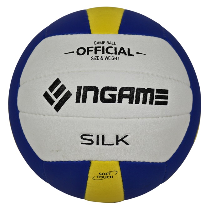 Мяч волейбольный INGAME ШЕЛК/SILK ING-225, бело-сине-желтый - изображение 1