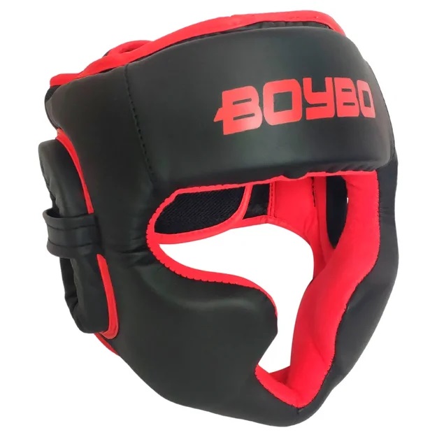 Шлем BoyBo Simple тренировочный, BH80, найлекс, черно-красный - изображение 1