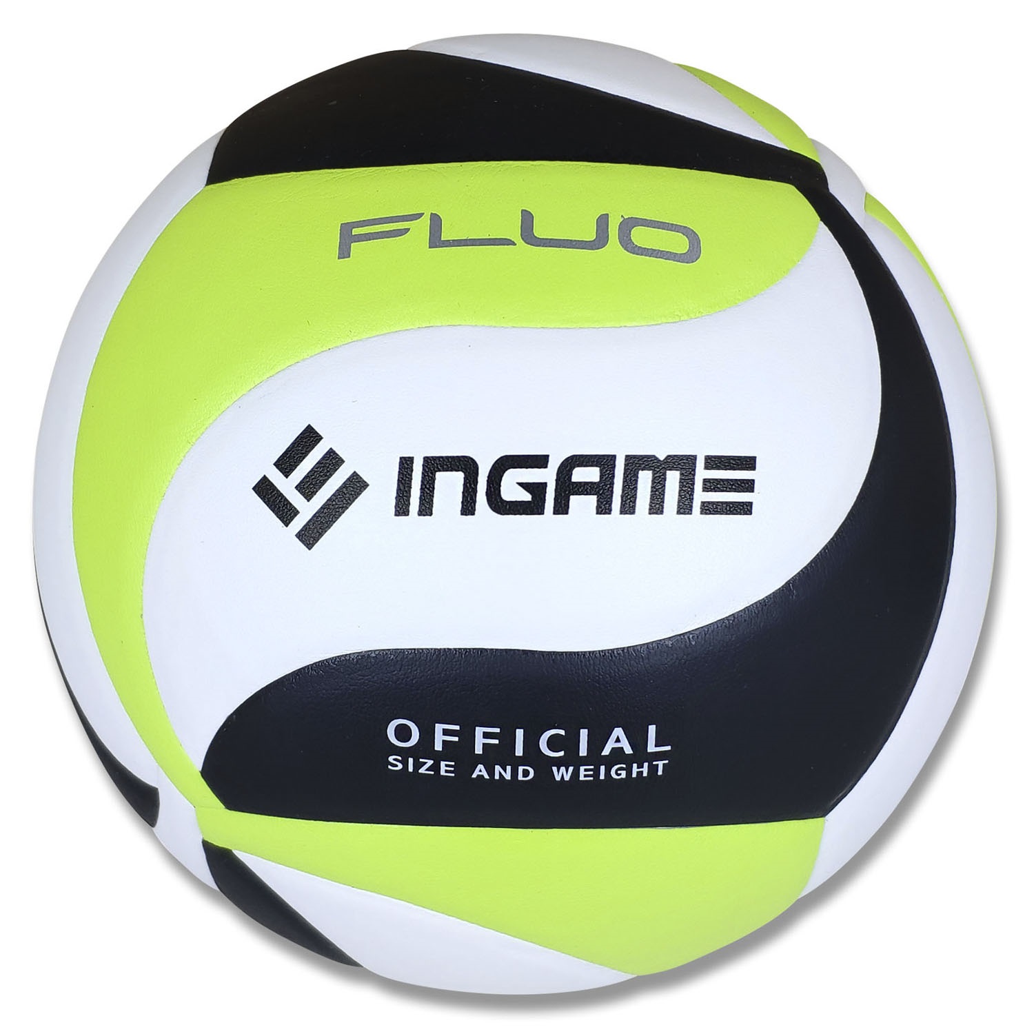 Мяч волейбольный INGAME НЕОН/FLUO, черно-бело-зеленый IVB-103 - изображение 1