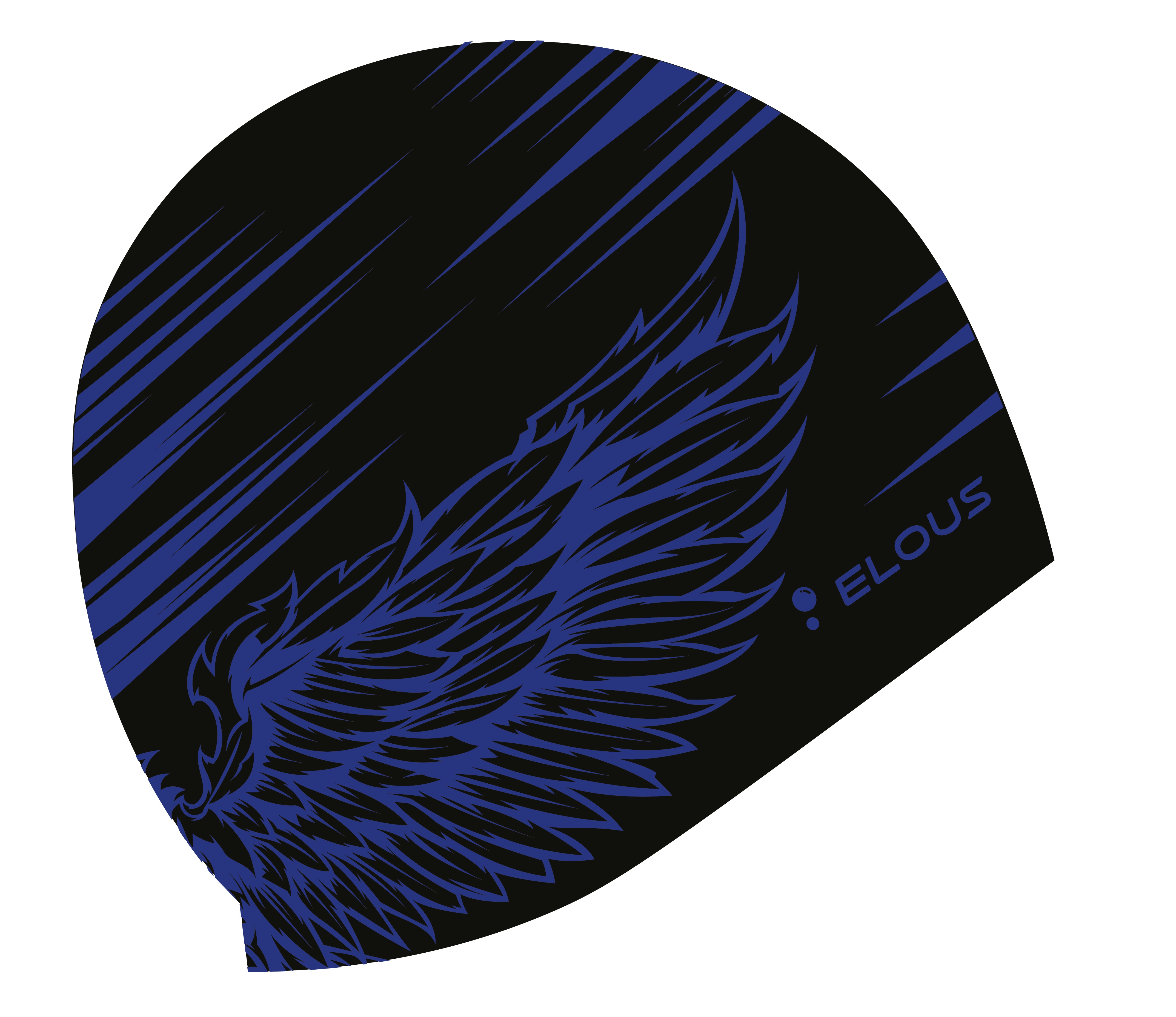 Шапочка для плавания Elous BIG Wing EL0011, силиконовая, черная - изображение 2