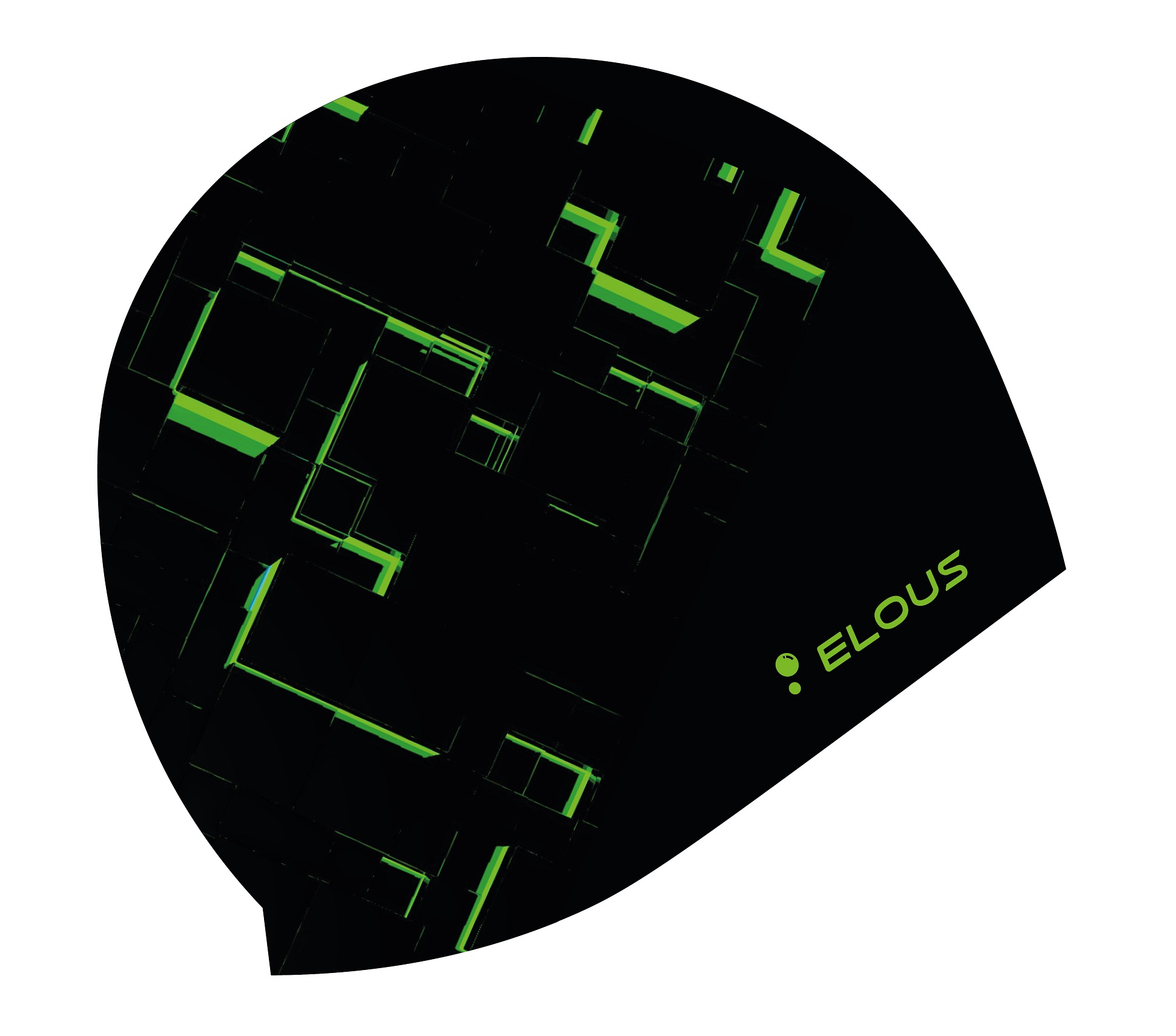 Шапочка для плавания Elous BIG Matrix EL0011, силиконовая, черно-зеленая - изображение 2