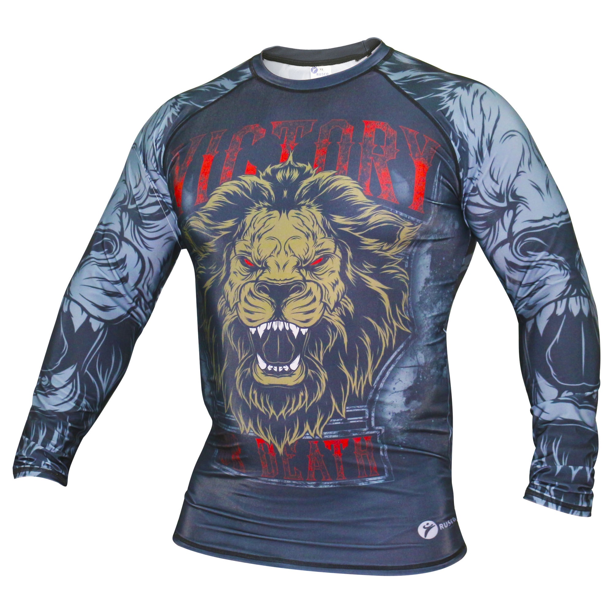 Футболка компрес.(Рашгард) для MMA Rusco Sport ЛЕВ/LION, взрослый - изображение 1