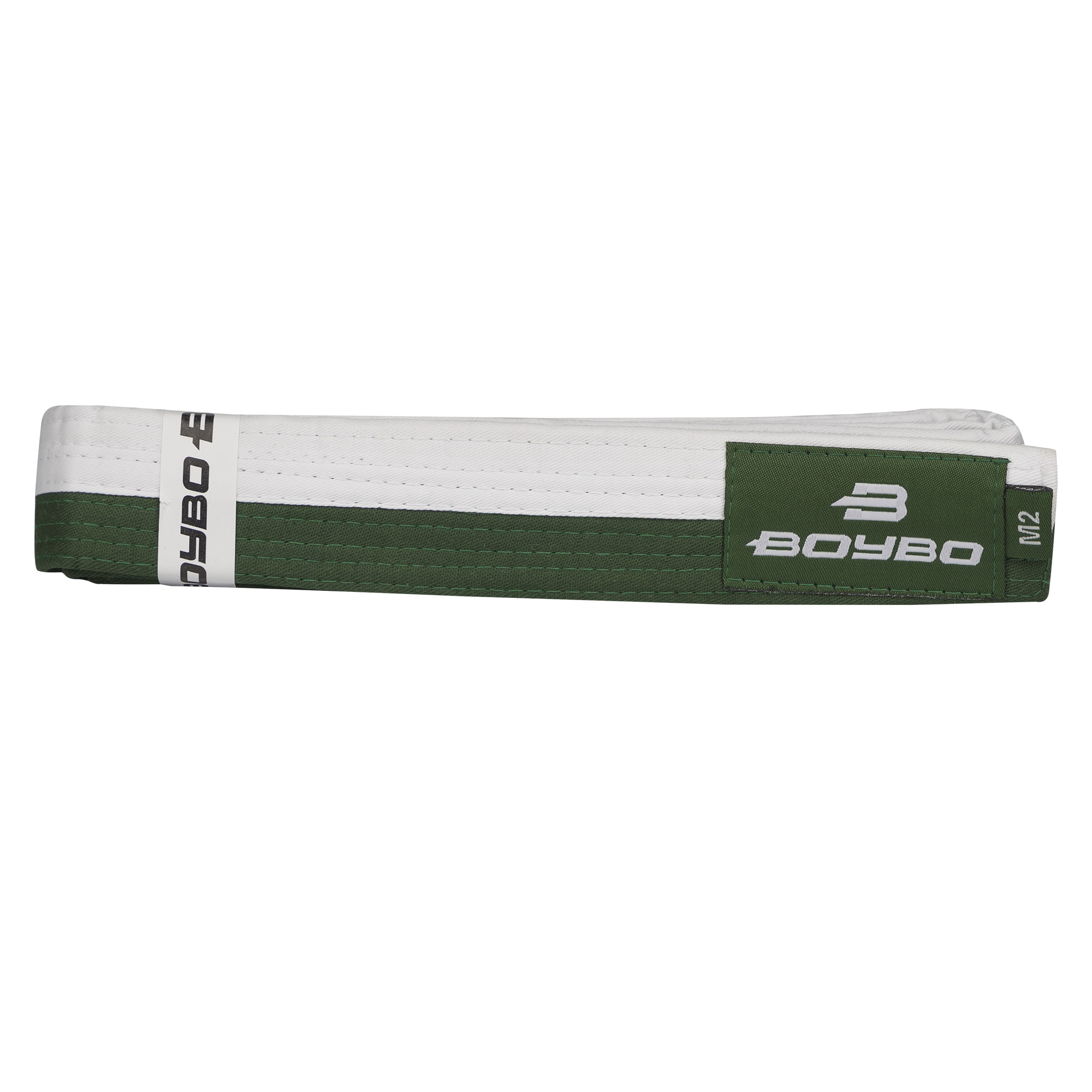 Пояс для джиу джитсу (BJJ) BoyBo, BBJJ24BL-К, зеленый с белым - изображение 1