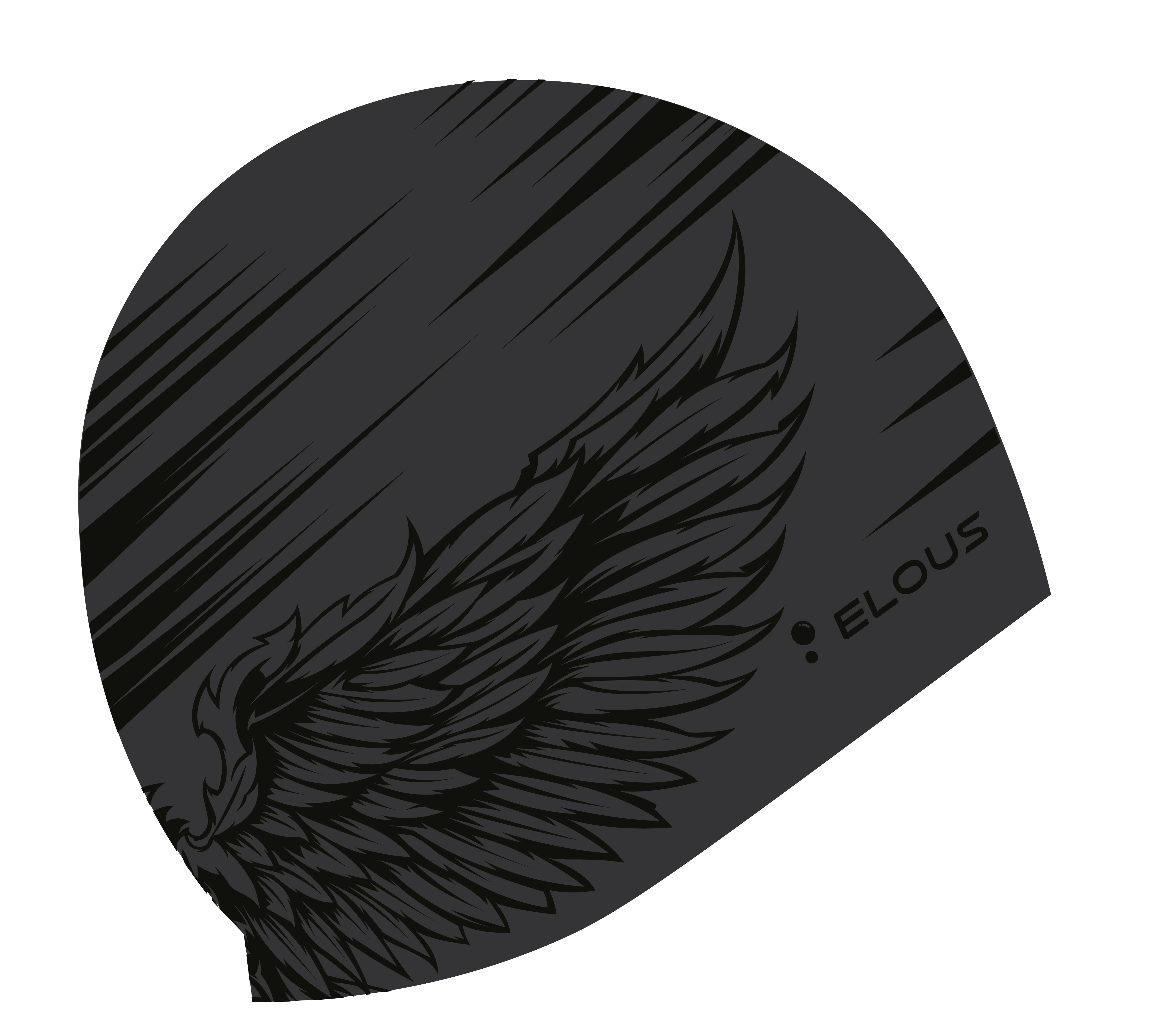 Шапочка для плавания Elous BIG Wing EL0011, силиконовая, серая - изображение 2