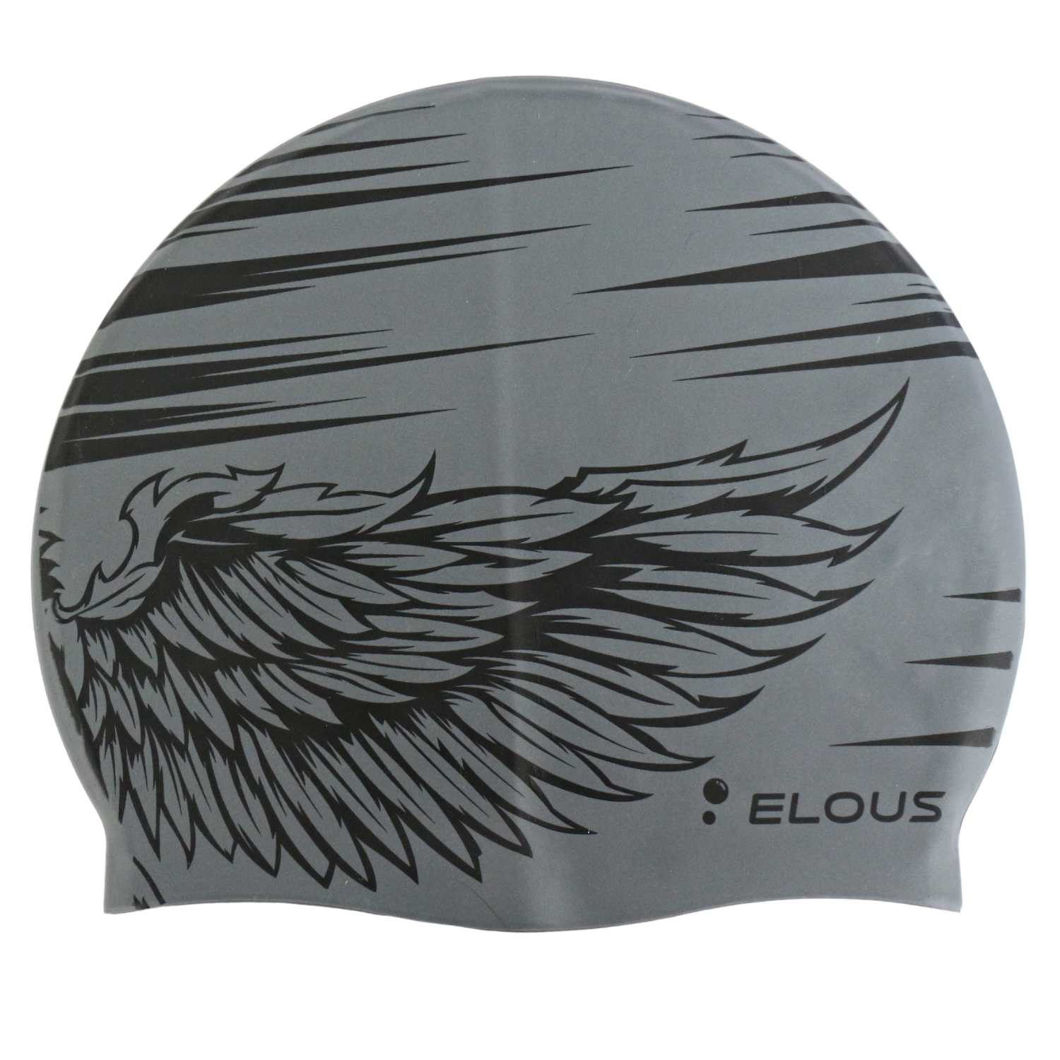 Шапочка для плавания Elous BIG Wing EL0011, силиконовая, серая - изображение 1