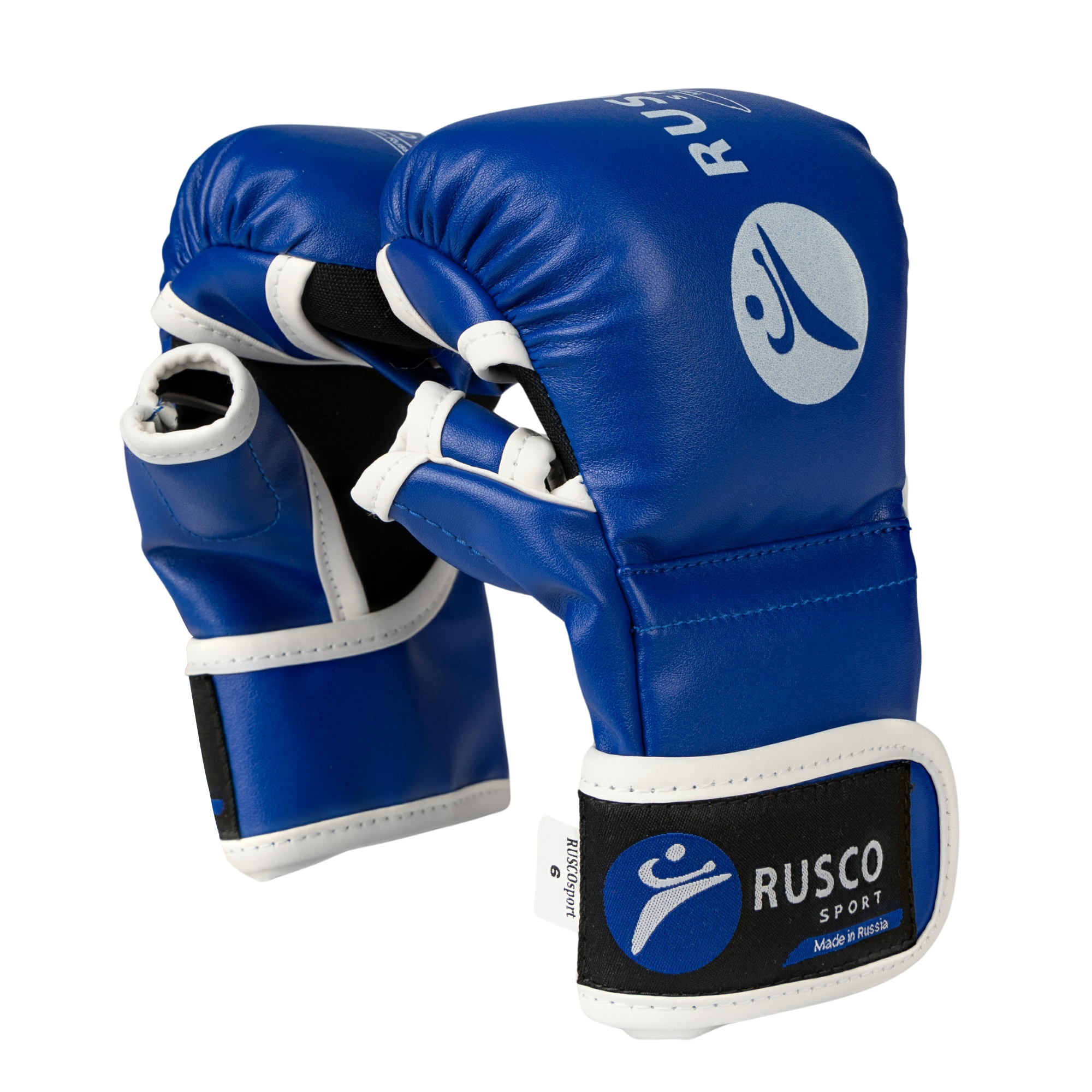 Перчатки для смешанных единоборств RUSCO SPORT Start к/з, синий - изображение 1