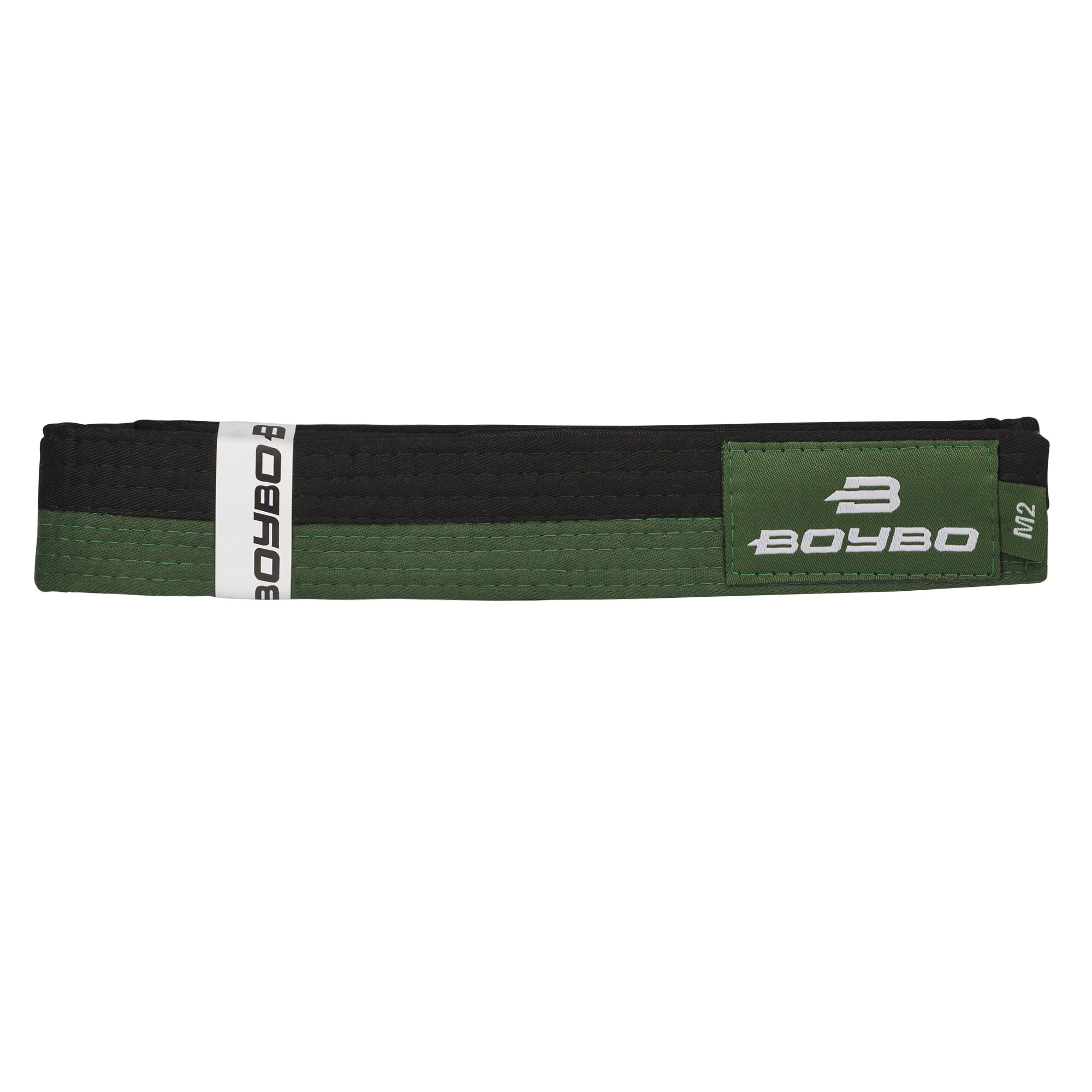 Пояс для джиу джитсу (BJJ) BoyBo, BBJJ24BL-К, зеленый с чёрным - изображение 1