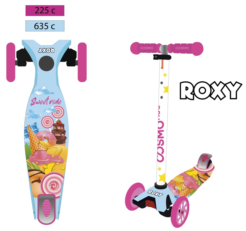 Самокат трехколесный COSMORIDE ROXY, Sweet ride S940 - изображение 2