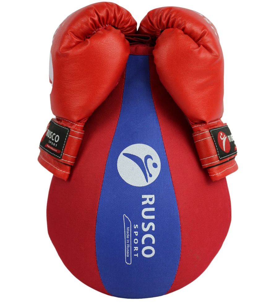 Набор бокс. начинающий RUSCO SPORT красный/син. груша и перчатки 4oz - изображение 2
