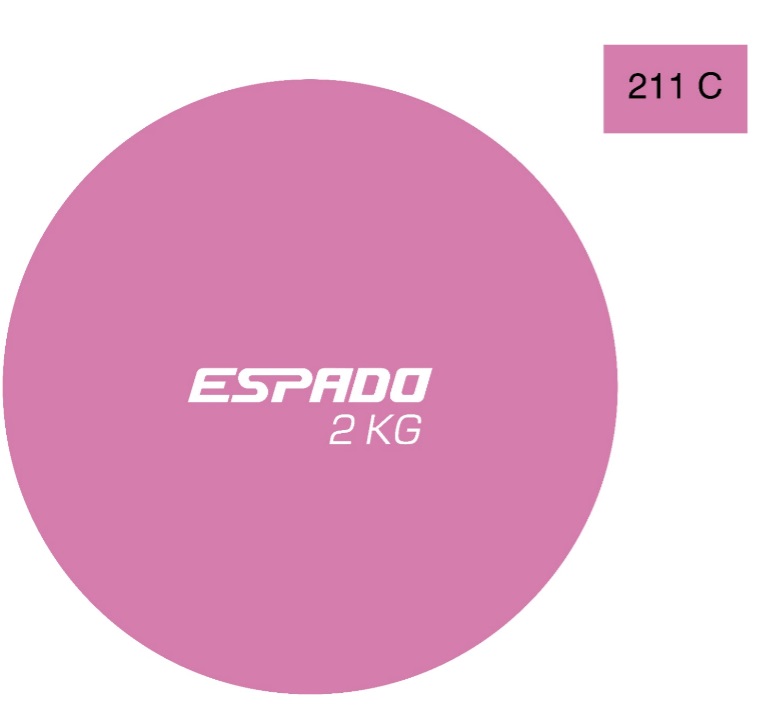 Медбол ESPADO 2 кг ES-002, розовый - изображение 2