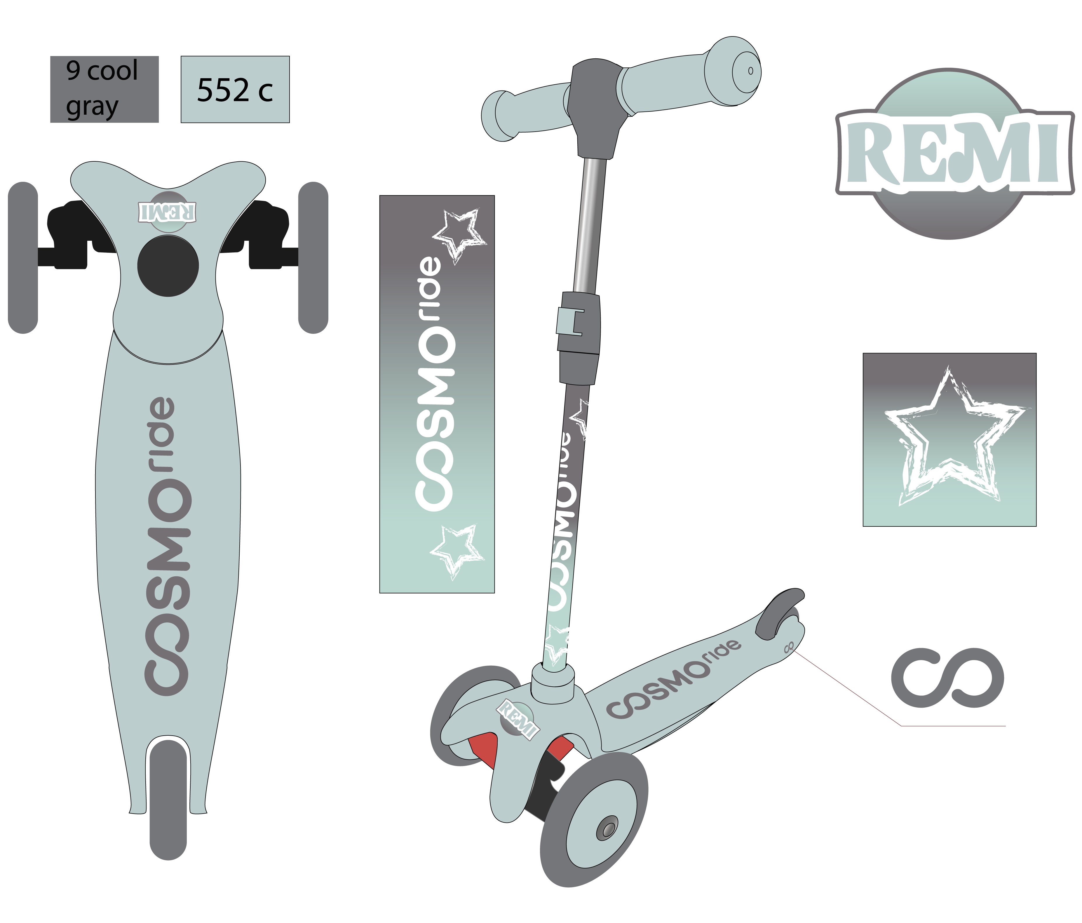 Самокат трехколесный COSMORIDE REMI, мятный CR25MT - изображение 2
