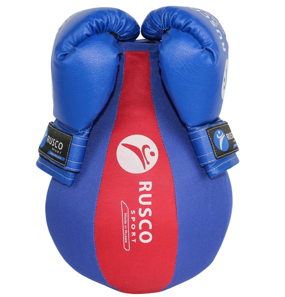 Набор бокс. начинающий RUSCO SPORT синий/красн. груша и перчатки 4oz - изображение 2