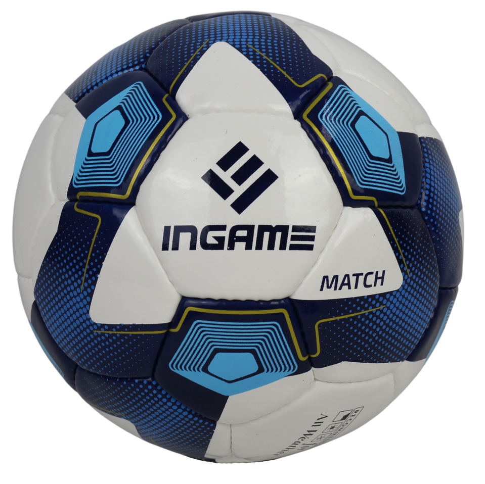 Мяч футбольный INGAME МАТЧ БОЛЛ/MATCH BALL сине-белый IFB-135 - изображение 1