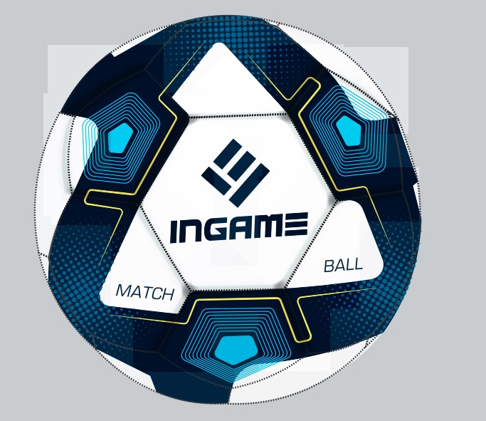 Мяч футбольный INGAME МАТЧ БОЛЛ/MATCH BALL сине-белый IFB-135 - изображение 2