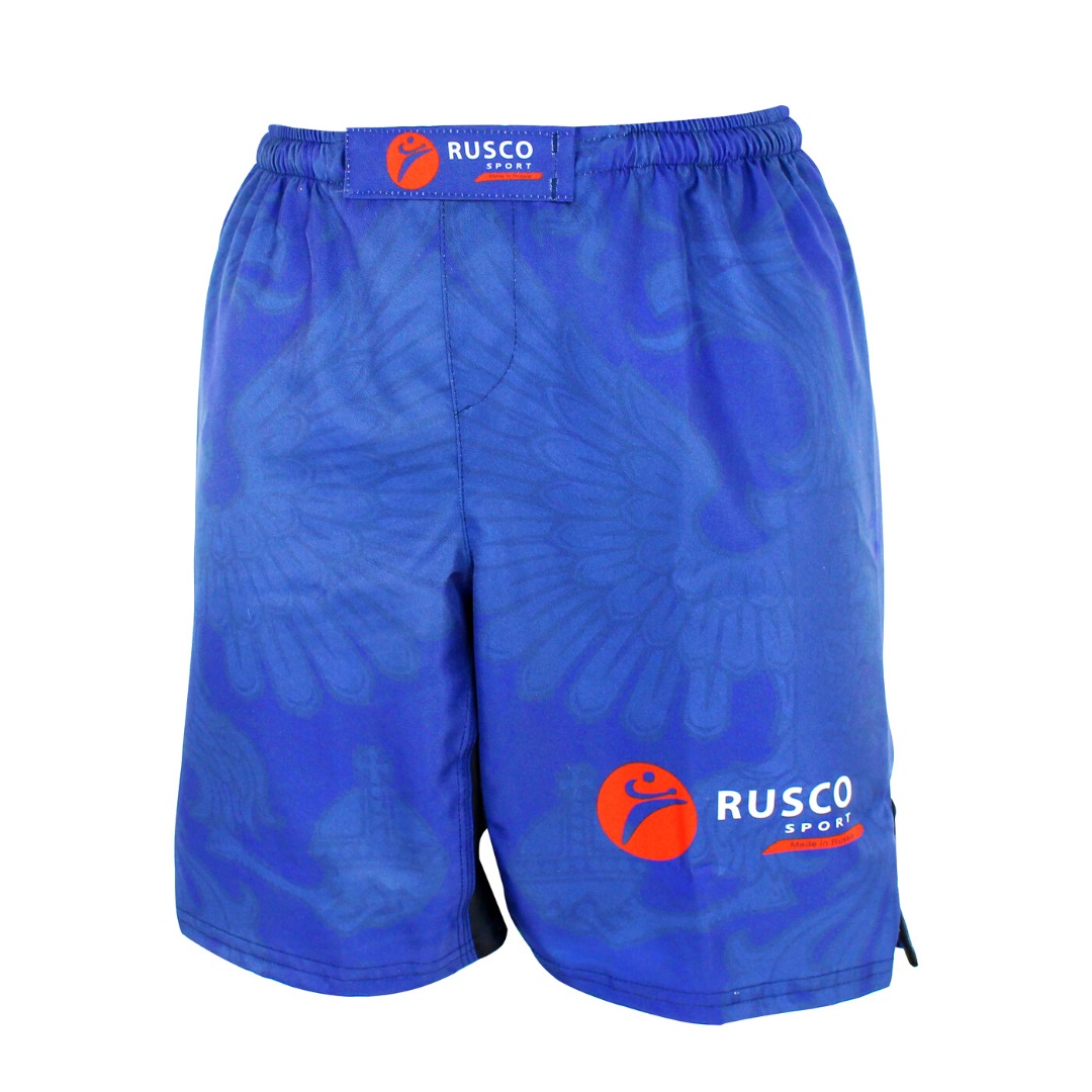 Шорты для MMA Rusco Sport ТРАВА/BLUE HERB, детские, синий - изображение 1