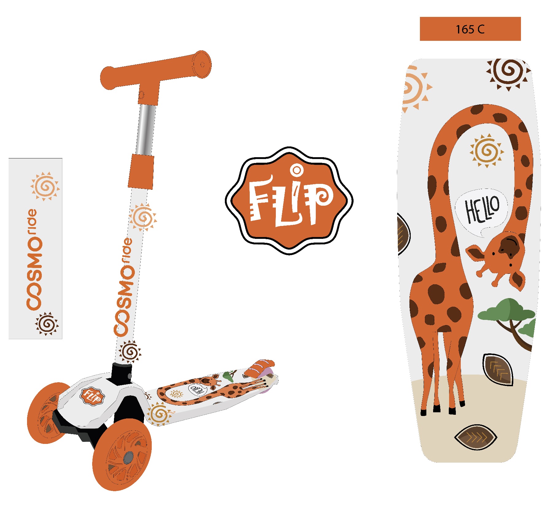 Самокат трехколесный COSMORIDE FLIP, белый СF25WT - изображение 2