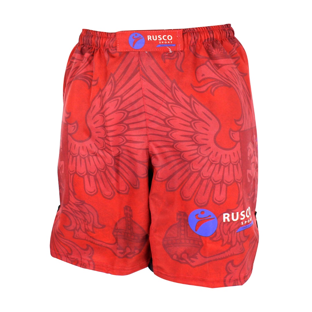 Шорты для MMA Rusco Sport ТРАВА/RED HERB, детские, красный - изображение 2